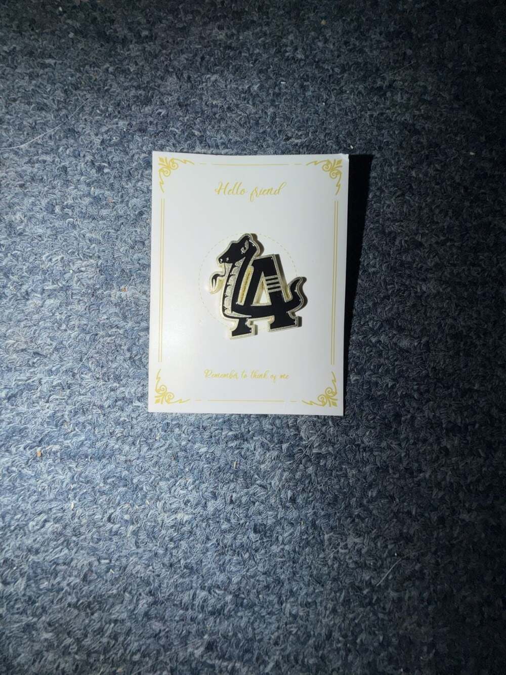 J0012 Hello Friend Snake Letter A Enamel Lapel Pin New